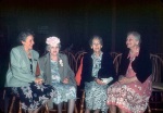 1 to r: Valera Allen, Hanan Tomkins, Louise Bosch, Agnes Alexander, probably at Geyserville