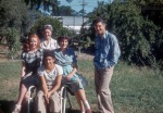 Geyserville about 1948, Shidan Fathe-Azam seated, Alicia Ward (Cardell) directly behind, Firuz Kazemzadeh standing