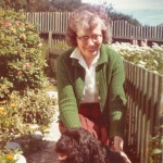 Margaret Leonard with Dusty, Falkland Islands 1/73