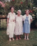 l-r: Valerie Wilson, Knight of Bahá’u’lláh Virginia Breaks, Joyce Dahl, Pohnpei May 1990