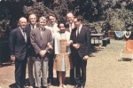 l-r Bob Quigley, Dave Ruhe, Paul Pettit, Dwight Allen, Sarah Pereira, Arthur Dahl and Dan Jordan, Geyserville, August 1966