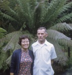 Hesako and Henry Schlatter, Dahls' home Pebble Beach Sept. 1969