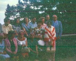 Group with John & Marg Leonard on the Dahls' deck, July 1973