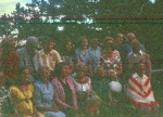 Group with John & Marg Leonard on the Dahls' deck, July 1973