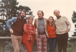 l-r: Doug Lawrence, Darlene, Tom Paul, Esther, Arthur Dahl on Dahls' deck Pebble Beach, February 1974