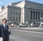Roger Dahl in front of the venue, St. Louis Conference 1974