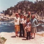 Anita Chapman and her children Catherine, Jennifer and Hillary with Joyce and Keith Dahl, Pt. Lobos CA, July 1976