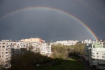 A double rainbow as seen from our apartment in Sofia, April