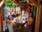Family meal at a restaurant in Hluboká, June