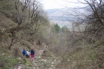 Enjoying walks with our friends on the mountain overlooking Krupnik, April