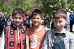 Gregory with friends who were performing in a park in Blagoevgrad, May