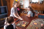 The kids' junior youth group preparing handcrafts, May