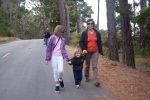A walk near our rental house in Pebble Beach with Ian and Gabe, August
