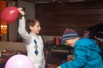 The twins' birthday party for their new classmates in Sofia, in Mr Pizza, early December