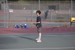 Tennis lessons with Wendy at the Middle School courts, Carmel, July