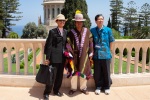 Delegates from different countries with the  Shrine of the Báb in the background, Haifa, Israel, May