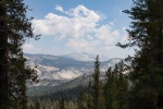 Enroute to May Lake, in the high country of Yosemite, Mt. Clark in the distance, July