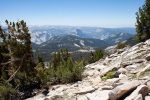 View of Half Dome while discending Mt. Hoffman in the high country of Yosemite, July