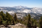 View of Mt. Clark in the distance and Clouds Rest on the right while discending Mt. Hoffman in the high country of Yosemite, July