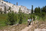 Discending Mt. Hoffman above May Lake in the high country of Yosemite, July