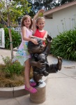 With Greg’s granddaughters Cami and Mica at the Dennis-the-Menace park, Monterey, California, July