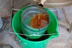 The honey coming out of the centrifuge, Krupnik, August