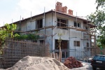 Our house under construction in the village of Krupnik, Bulgaria, near Blagoevgrad, in July