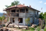 Our house under construction in the village of Krupnik, Bulgaria, near Blagoevgrad, in July