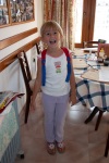 Mina ready for her first day in kindergarten, Blagoevgrad, September