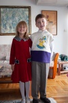 The twins ready for their first day in first grade, Blagoevgrad, September