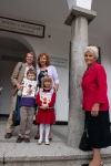 The twins attending the opening ceremonies of their first grade class, Blagoevgrad, September