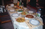 The traditional Bulgarian family dinner on Christmas eve, at home in Tana, December