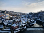 View of the historical town of Cesky Krumlov, February