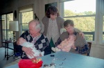 With Grandad Arthur, at Grandma Joyce's house, Carmel, California, February