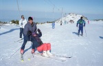 Valio teaching Emi how to ski, Borovets, January