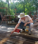 Greg's project to refinish our deck, May