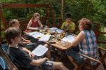 A Bahá’í youth study group on our deck, May