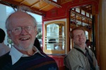 On a cable car in San Francisco with Greg's dad