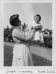 Joyce Lyon at 11 months with nurse Julia
