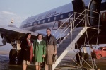 Marzieh Gail, Joyce & Arthur Dahl, South Bend airport, 5/47