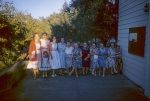 Group incl. Nancy Phillips and Joyce Dahl (Bob Phillips behind), Geyserville, 7/57