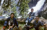 Joyce and Arthur and Greg, trail to Glen Aulin, Yosemite, 8/58