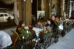 Joyce, boys in a café, Geneva, 6/60