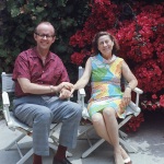 Joyce and Arthur at Arthur Lyon's house, Santa Barbard, 6/69