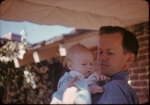 Arthur with baby Arthur Lyon in patio, 10/12/1942
