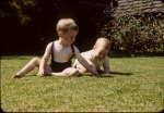 Keith and Arthur on front lawn, 9/19/1943