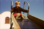 Keith on slide at Ora Loma school near ranch, 11/14/1943