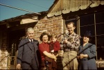 Joyce and Arthur with baby Keith, Arthur's parents, 12/43