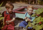 Keith & Arthur in play yard, 4/2/1944