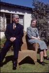 Arthur (Sr.) and Lenna Dahl in garden, 9/28/1946
